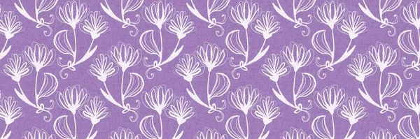 Geschlechtsneutrale Blumenblume Nahtloser Rasterrand Einfaches Lila Launisches Ton Muster Kinderstube — Stockfoto