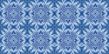 Çivit mavisi kar tanecikli Batik. Frosty batik boyama efekti pürüzsüz kenar. Soğuk bayram şenliği kurdelesi