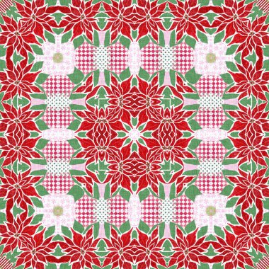 Kusursuz Noel noktasızdı. Aralık tatili için sezonluk kırmızılı dekoratif süs. Kış botanik klasik tarayıcı tekrar fayans