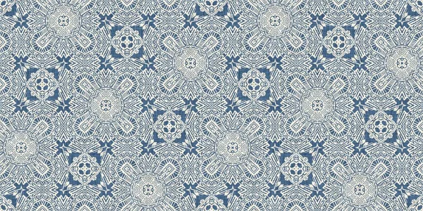 French blue linen effect geometric border pattern. Classic 2 tone European neutral grey woven textile ribbon trim for shabby chic home decor. Country farmhouse kitchen edging band tape