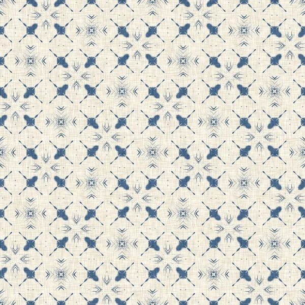 French Blue Quilt Printed Fabric Pattern Shabby Chic Home Decor — Stockfoto