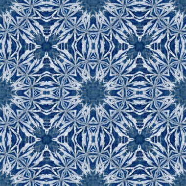 Çivit mavisi kar tanecikli damaske desenli arka plan. Frosty boyama efekti kusursuz arkaplan. Şenlikli soğuk tatil sezonu duvar kâğıdı döşemesi