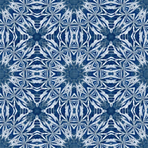 Індиго Синій Сніговий Лускатий Візерунок Фону Дамаси Морозний Живописець Впливає — стокове фото