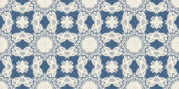 French blue quilt printed fabric border pattern for shabby chic home decor trim. Rustic farm house country cottage flower linen endless tape. Patchwork quilt effect ribbon edge