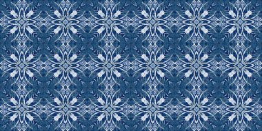 Çivit mavisi kar tanecikli Batik. Frosty batik boyama efekti pürüzsüz kenar. Soğuk bayram şenliği kurdelesi