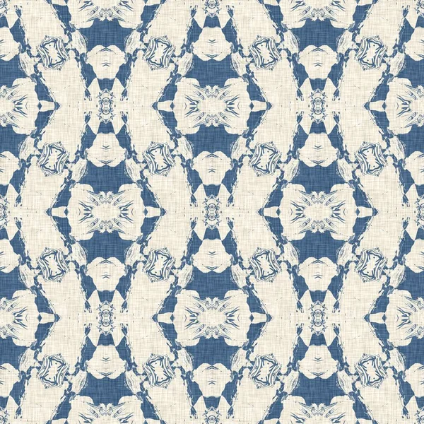 Franse Blauwe Quilt Bedrukte Stof Patroon Voor Shabby Chique Home — Stockfoto