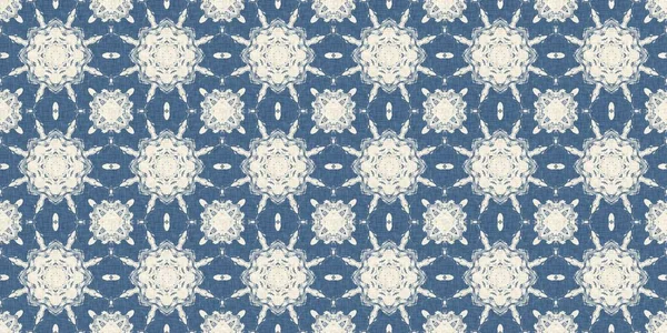 French blue quilt printed fabric border pattern for shabby chic home decor trim. Rustic farm house country cottage flower linen endless tape. Patchwork quilt effect ribbon edge