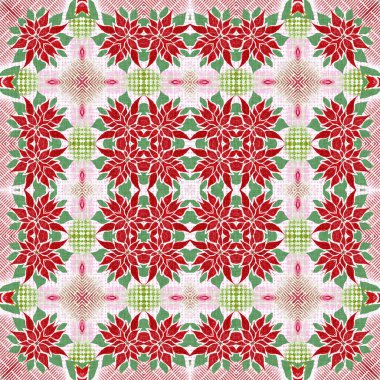 Kusursuz Noel noktasızdı. Aralık tatili için sezonluk kırmızılı dekoratif süs. Kış botanik klasik tarayıcı tekrar fayans