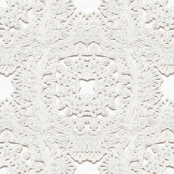 Bianco Sfondo Effetto Pizzo Lino Bianco Minimo Invito Nozze Elegante — Foto Stock