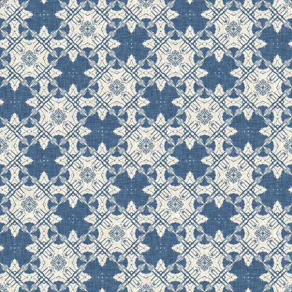 Francuska Niebieska Kołdra Nadrukiem Wzór Tkaniny Dla Shabby Szykowny Styl — Zdjęcie stockowe