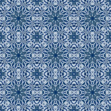 Çivit mavisi kar tanecikli damaske desenli arka plan. Frosty boyama efekti kusursuz arkaplan. Şenlikli soğuk tatil sezonu duvar kâğıdı döşemesi