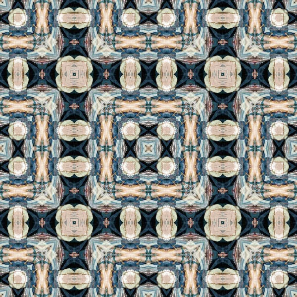 Retro Boho Geometrický Kaleidoskop Šátek Vzor Pozadí Barevné Vinobraní Azulejos — Stock fotografie