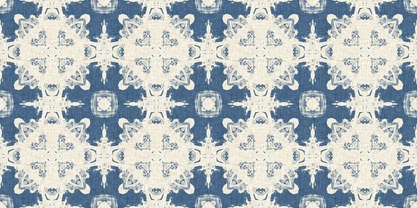 French blue quilt printed fabric border pattern for shabby chic home decor trim. Rustic farm house country cottage flower linen endless tape. Patchwork quilt effect ribbon edge