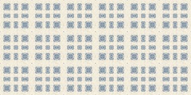 Eski püskü ev dekorasyonu için Fransız mavisi yorgan desenli kumaş kenar deseni. Kırsal çiftlik evi kır evi çiçekli keten sonsuz bant. Yamalı yorgan efekti kurdele kenarı