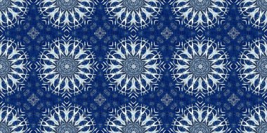 Çivit mavisi kar tanecikli Batik. Frosty batik boyama efekti pürüzsüz kenar. Soğuk bayram şenliği kurdelesi