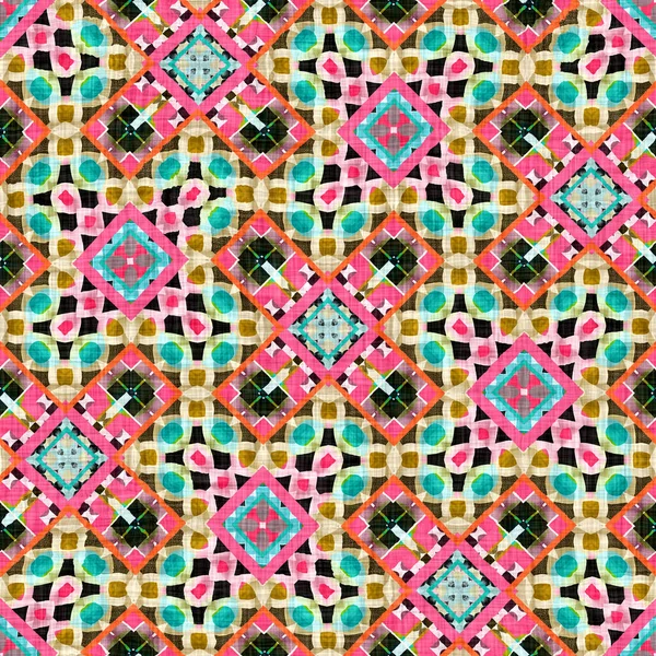 Kitsch Pattern Geometric Retro Design Seamless Background Trendy Modern Boho — стоковое фото