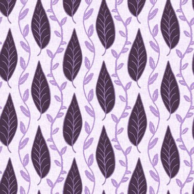 Cinsiyet olarak nötr mor botanik yaprak, dikişsiz raster arka plan. Basit, kaprisli, 2 tonlu bir model. Çocuk bezi duvar kâğıdı ya da her yerde skandal var.
