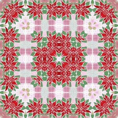 Kusursuz Noel noktasızdı. Aralık tatili için sezonluk kırmızılı dekoratif süs. Kış botanik klasik tarayıcı tekrar fayans