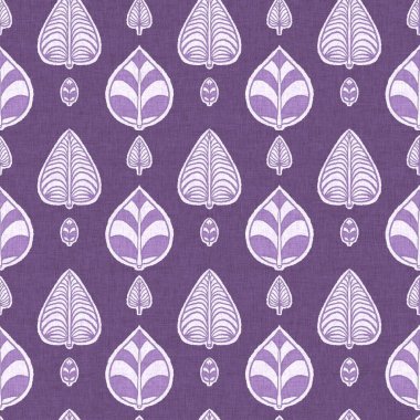 Cinsiyet olarak nötr mor botanik yaprak, dikişsiz raster arka plan. Basit, kaprisli, 2 tonlu bir model. Çocuk bezi duvar kâğıdı ya da her yerde skandal var.