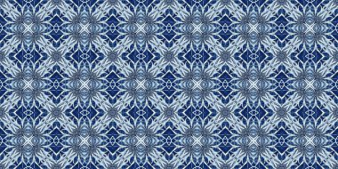 Çivit mavisi kar tanecikli sınır yaması. Frosty batik boyama efekti pürüzsüz kenar. Soğuk bayram şenliği kurdelesi