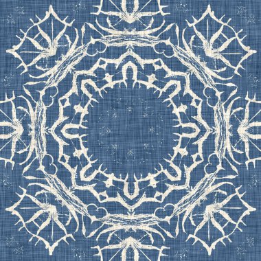 Çiftlik evi mavi kar tanesi desenli arka plan. Frosty batik fransız efekti kusursuz arkaplan. Şenlikli soğuk tatil sezonu duvar kâğıdı döşemesi