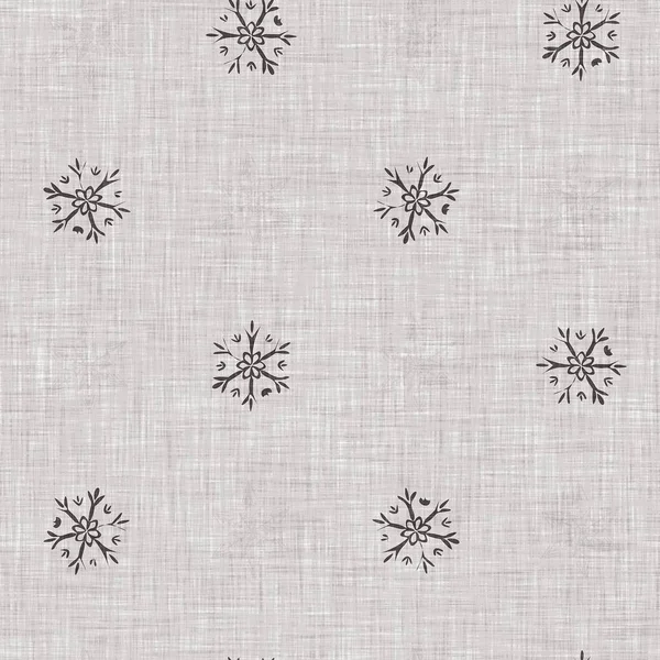 Seamless Christmas Snowflake Woven Linen Pattern Two Tone Seasonal Brown — Photo