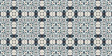 Retro boho geometrik kaleydoskop eşarp sınır modeli arka planı. Renkli klasik Azulejos kurdele kenar süsleme maskesini etkiler. Moda şalı Bitmeyen bandana bandosu