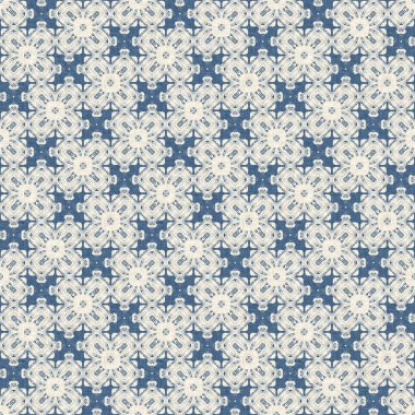 Eski püskü ev dekorasyonu için Fransız mavisi yorgan deseni. Kırsal çiftlik evi. Kır evi, keten, pürüzsüz arka plan.