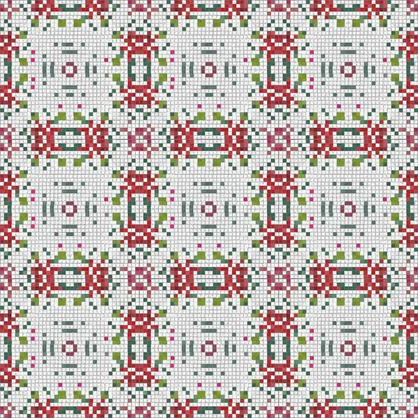 Seamless Christmas Poinsettia Cross Stitch Pattern Decorative Ornament Seasonal Red — Stock Fotó
