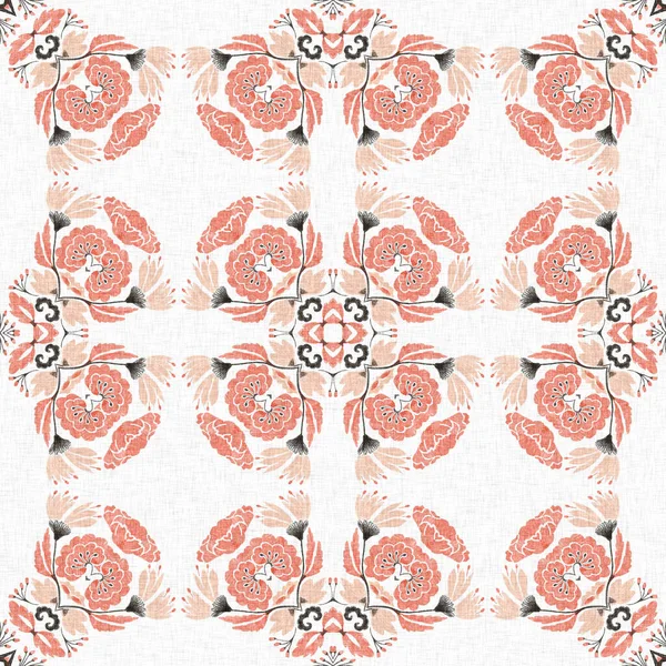 Modern Boho Geometric Floral Quilt Style Seamless Pattern Shabby Chic — Stock Photo, Image