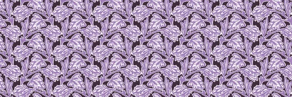 Gender neutral floral flower seamless raster border. Simple purple whimsical 2 tone pattern. Kids nursery wallpaper or scandi all over print