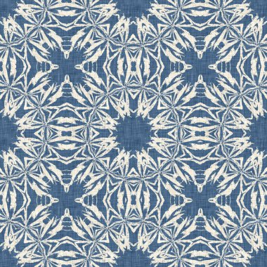 Çiftlik evi mavi kar tanesi desenli arka plan. Frosty batik damasch fransız efekti kusursuz arkaplan. Şenlikli soğuk tatil sezonu duvar kâğıdı döşemesi