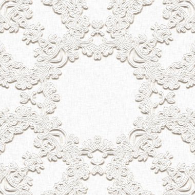 Beyaz keten dantel efekt arka planı. İnce üç boyutlu dantelli, asgari stil bir düğün davetiyesi. Kusursuz modern kağıt kaplanabilir.