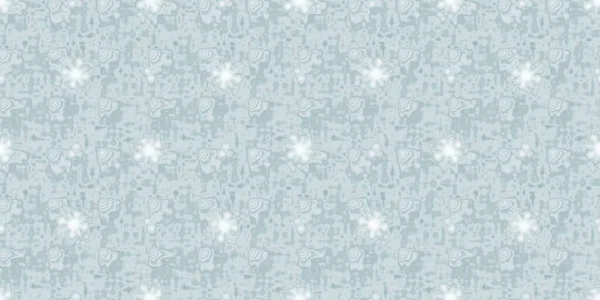 Soft ice blue snow flake border pattern background. Simple minimal frost blur effect seamless banner backdrop. Festive cold holiday season ribbon trim edge.