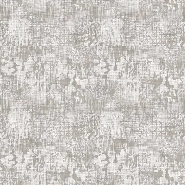 French Grey Irregular Mottled Linen Seamless Pattern Tonal Country Cottage — Stok fotoğraf