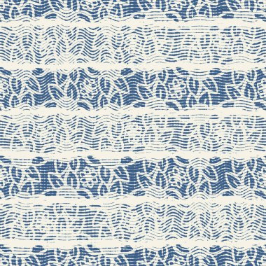 Hassas Fransız dantel efekti. Kusursuz çizgili desen. Süslü Provence tarzı dantelli kır evi dekorasyonu. Kırsal, modern, pejmürde, şık tasarım için keten kumaş duvar kağıdı.