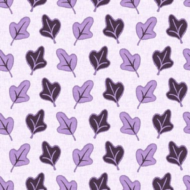 Cinsiyet olarak nötr mor botanik yaprak, dikişsiz raster arka plan. Basit, kaprisli, 2 tonlu bir model. Çocuk bezi duvar kâğıdı ya da her yerde skandal var.
