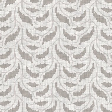 Fransız gri karalama motifli keten desenli. Tonal kır evi tarzı soyut karalama motifi arka planı. Basit bir kırsal kumaş tekstil etkisi. İlkel, pejmürde, şık bir kumaş.