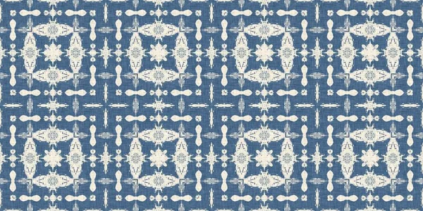 French blue quilt printed fabric border pattern for shabby chic home decor trim. Rustic farm house country cottage flower linen endless tape. Patchwork quilt effect ribbon edge