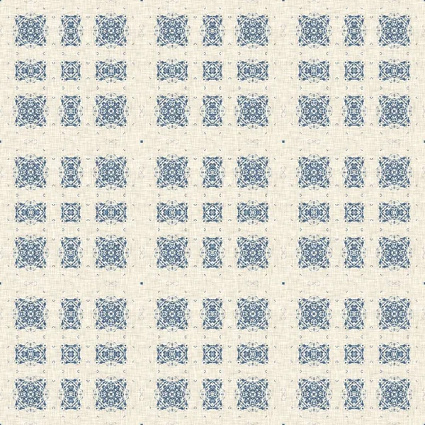 French Blue Quilt Printed Fabric Pattern Shabby Chic Home Decor — Stockfoto