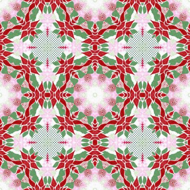 Kusursuz Noel noktasızdı. Aralık tatili için sezonluk kırmızılı dekoratif süs. Kış botanik klasik tarayıcı tekrar fayans