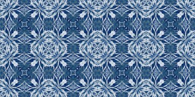 Çivit mavisi kar tanecikli Batik. Frosty batik boyama efekti pürüzsüz kenar. Soğuk bayram şenliği kurdelesi