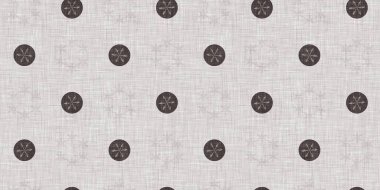 Kusursuz Noel kar taneleri örülmüş keten kenar. Mevsimlik iki ton kahverengi çiftlik evi donması. Fransız Xmas kar haçı bandı için tatil tekstili