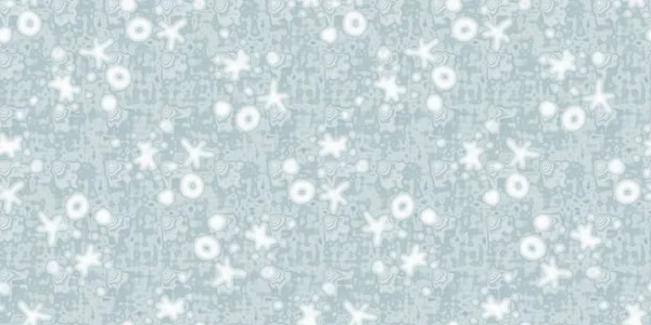 Soft ice blue snow flake border pattern background. Simple minimal frost blur effect seamless banner backdrop. Festive cold holiday season ribbon trim edge.