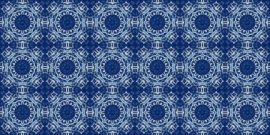 Çivit mavisi kar tanecikli Batik. Frosty batik boyama efekti pürüzsüz kenar. Soğuk bayram şenliği kurdelesi