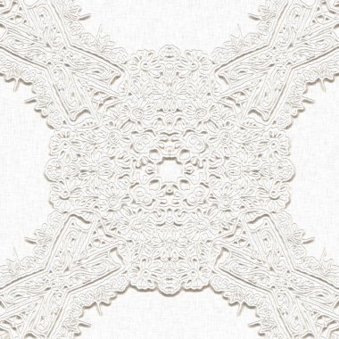 Beyaz keten dantel efekt arka planı. İnce üç boyutlu dantelli, asgari stil bir düğün davetiyesi. Kusursuz modern kağıt kaplanabilir.