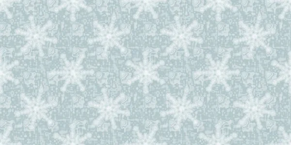 ソフトアイスブルー雪の結晶境界パターンの背景 シンプルな最小限の霜ぼかし効果シームレスバナーの背景 お祭り寒い休日のリボントリムエッジ — ストック写真
