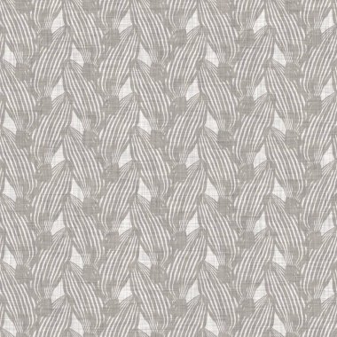 Gri, düzensiz, noktalı keten desenli Fransız kumaşı. Tonal kır evi tarzı soyut benekli arka plan. Basit bir kırsal kumaş tekstil etkisi. İlkel yapılı, pejmürde, şık bir kumaş.