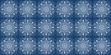 Çivit mavisi kar tanecikli Batik. Frosty batik boyama efekti pürüzsüz kenar. Soğuk bayram şenliği kurdelesi