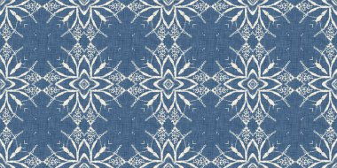 Çiftlik evi mavi kar taneleri sınır arkaplanı. Frosty Damasch Fransız Etkisi kurdelesi. Soğuk bayram bayramı washi kaseti